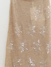 SWAYING 2025 Fall/Winter Collection: Beaded Alpaca Wool Sweater/Skirt Set SW-SW25AW3B05C1S2-XING (Floral design, beige color) Skirt (SW25AW1T07C1S4)